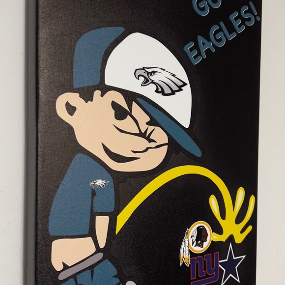 Philadelphia eagles fun- we design any team you like. Canvas print size 16x20in - Picture 2 of 3